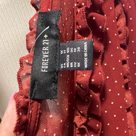 Forever21 Rust/Polka dot color-Sz 1X - Picture 4 of 5